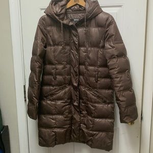 DKNY Zip Down Coat With Hood